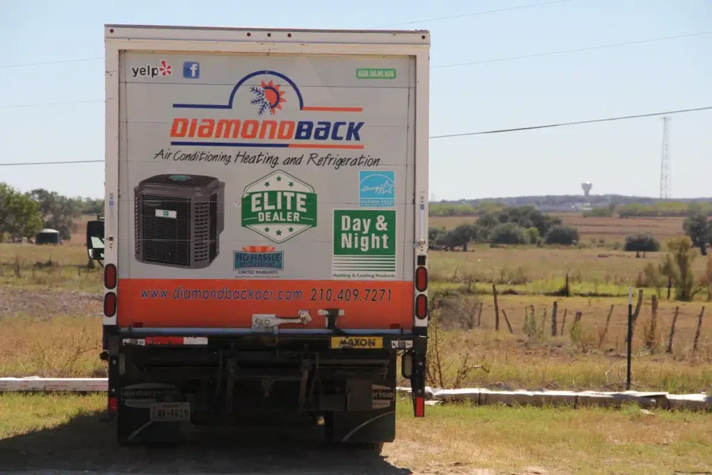 Back of Diamondback AC truck