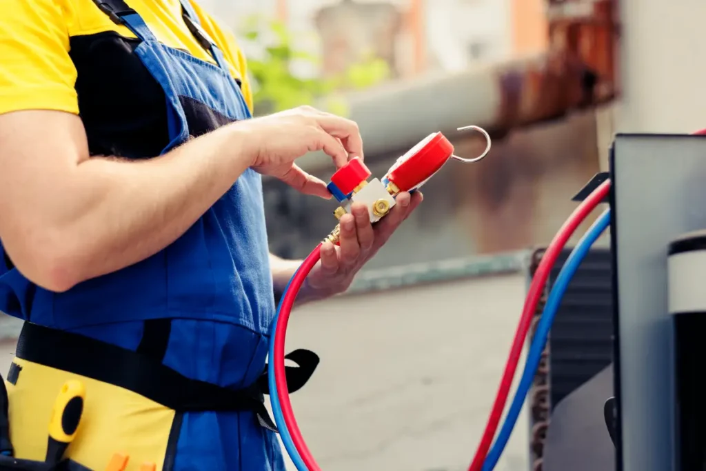 wireman does air conditioner maintenance 1